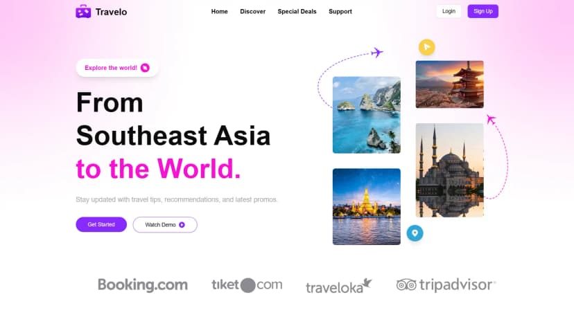 Travelo Landing Page